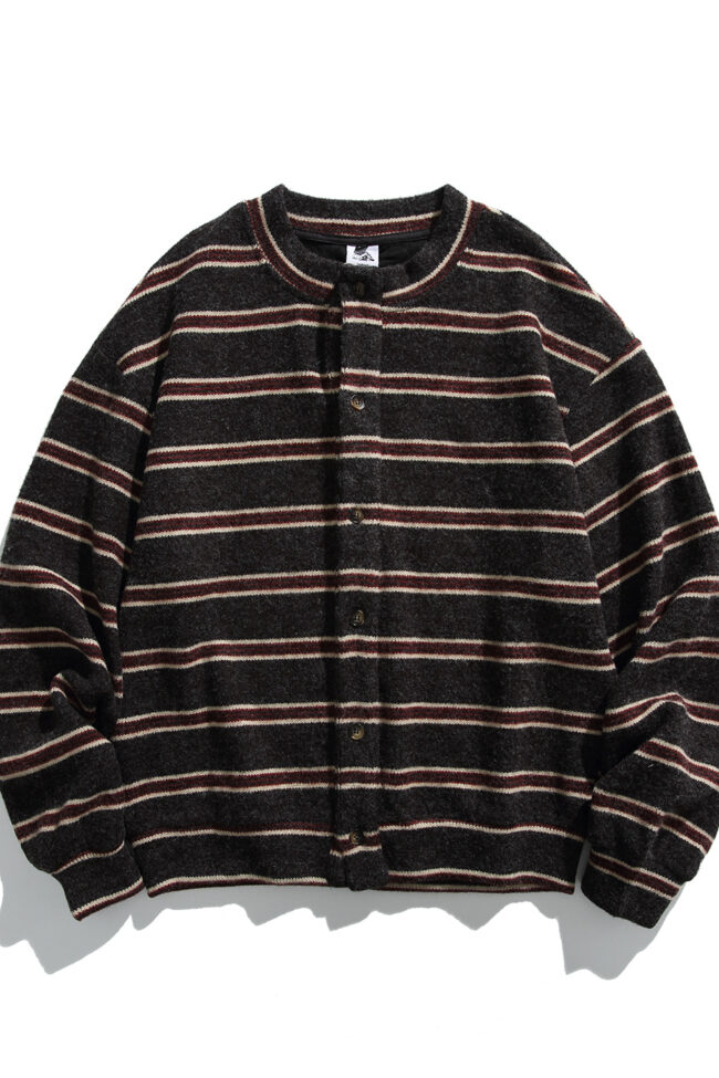 The Oceane Vintage Striped Knit Cardigan Detail – La Rose Couture Coats & Jackets