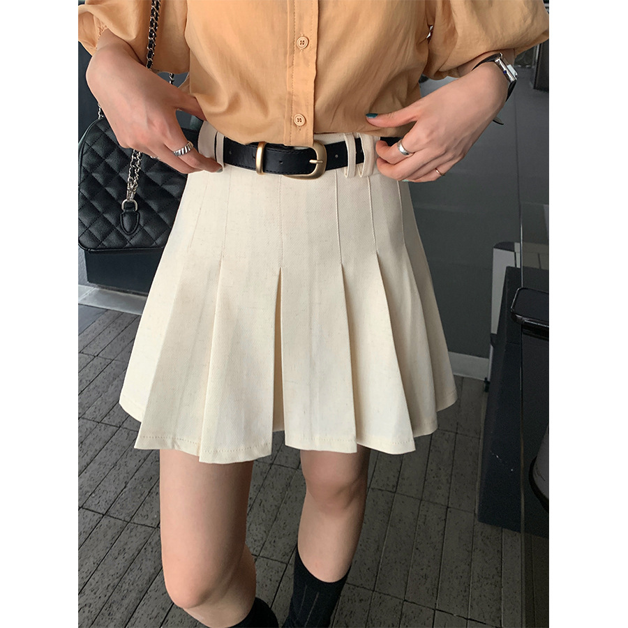 Preppy Style A-Line Pleated Skirt for Women