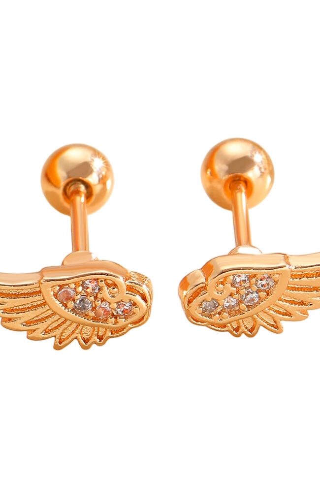 The Yolande Angel Wing Design Zircon Cartilage Ear Studs Detail – La Rose Couture Jewellery & Accessories