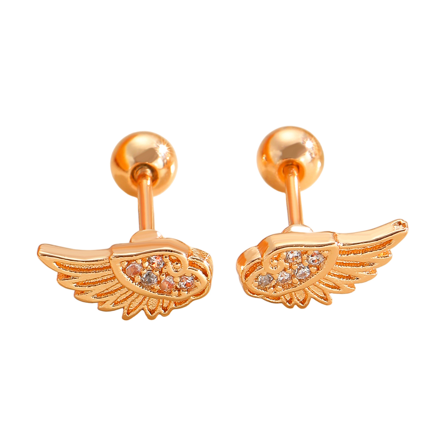 Angel Wing Design Zircon Cartilage Ear Studs - Image 2