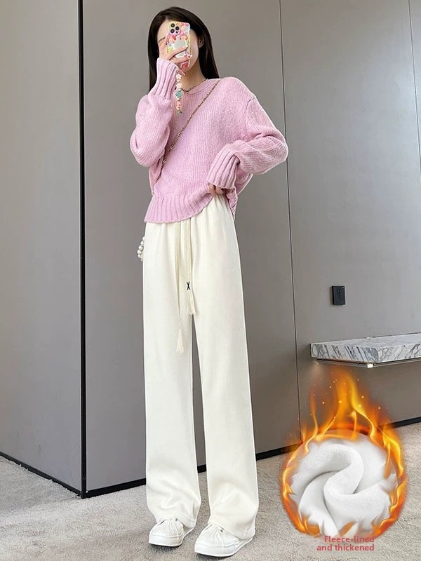 Womens High Waisted Corduroy Wide Leg Pants - Image 3