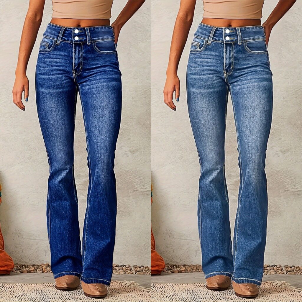 Washed Flared Long Pants – La Rose Couture Trousers & Skirts