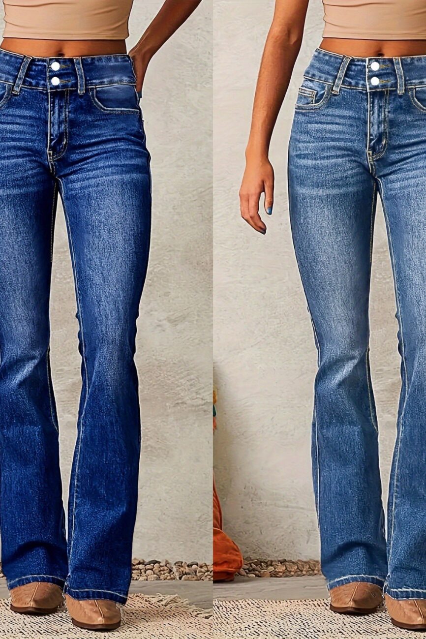 Washed Flared Long Pants – La Rose Couture Trousers & Skirts