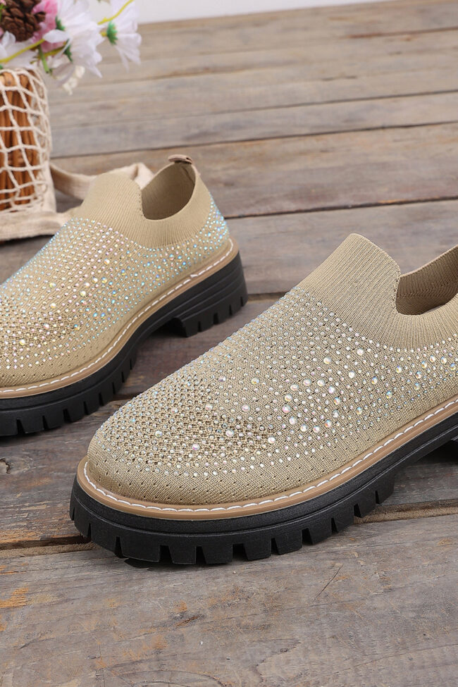 The Laurene Rhinestone Platform Slip on Shoes Detail – La Rose Couture Shoes & Footwear