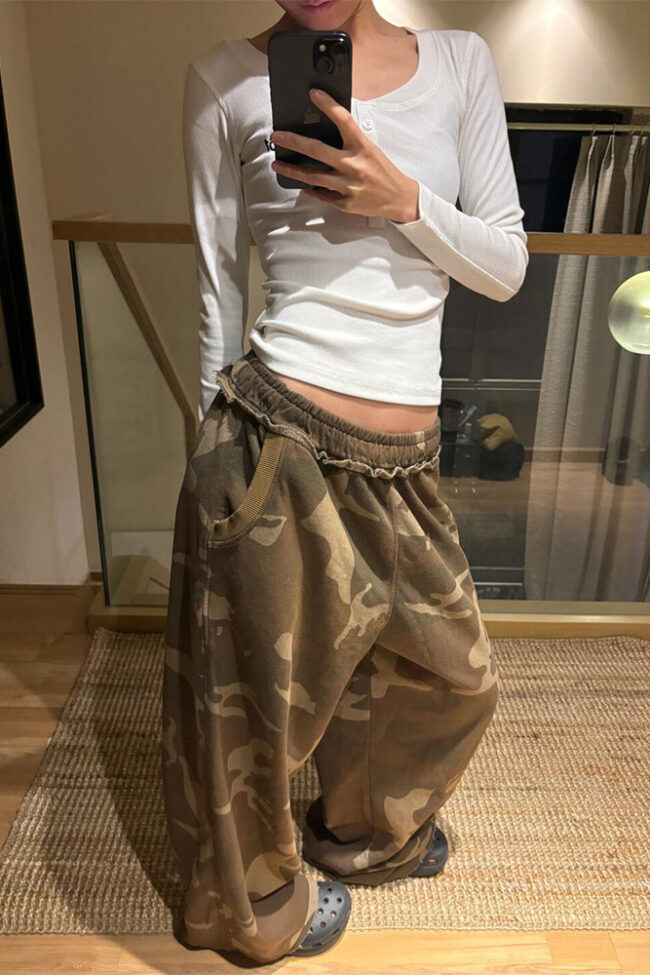 The Eleonore Camouflage Wide Leg Pants – La Rose Couture Trousers & Skirts
