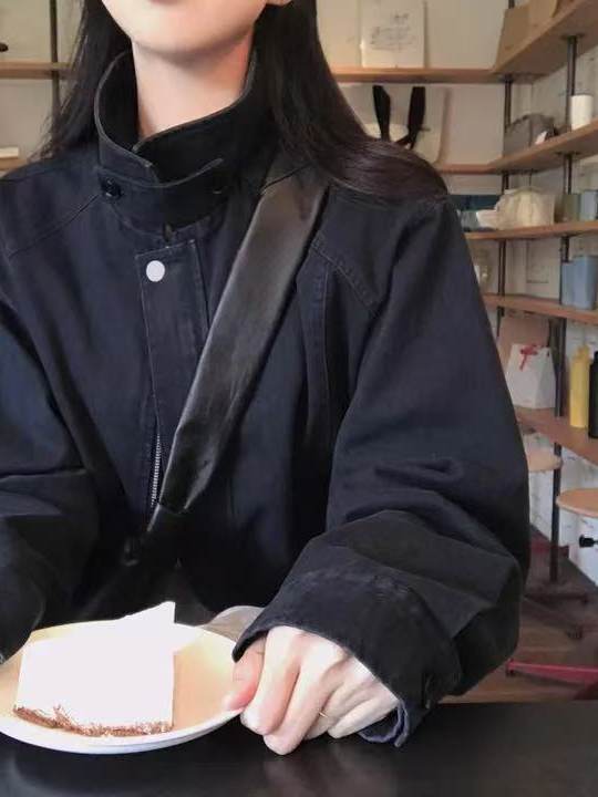 Women's Korean Style Stand Collar Zip Jacket Autumn Winter Chic Outwear - Image 4