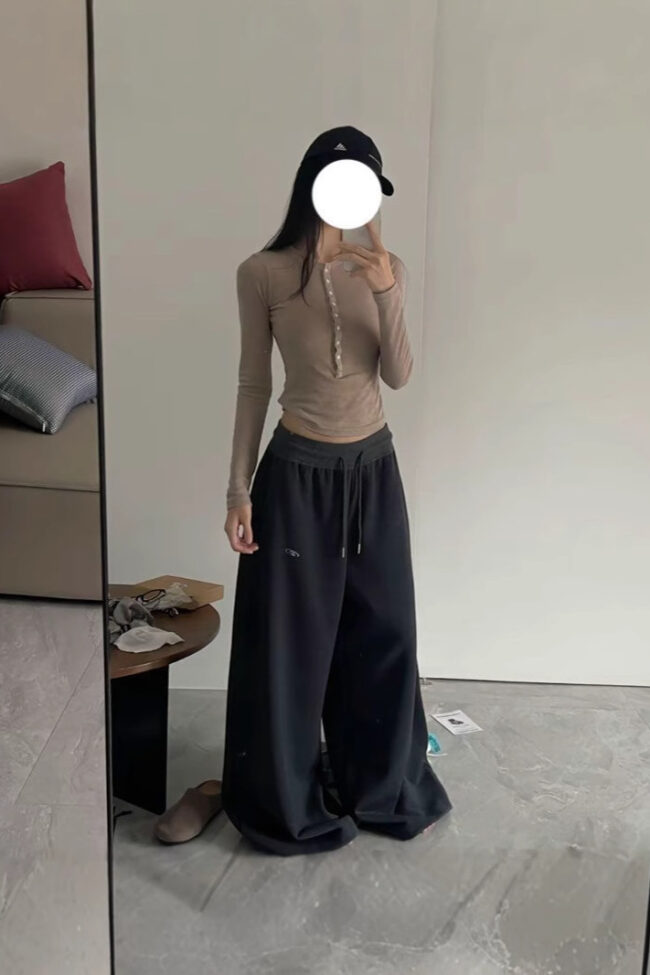 The Jacqueline Casual Retro Wide Leg Loose Hip Hop Streetwear Trousers – La Rose Couture Trousers & Skirts