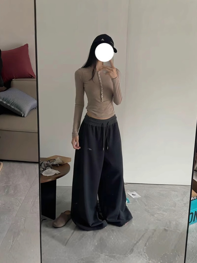 Women's Casual Retro Wide Leg Loose Hip Hop Streetwear Trousers