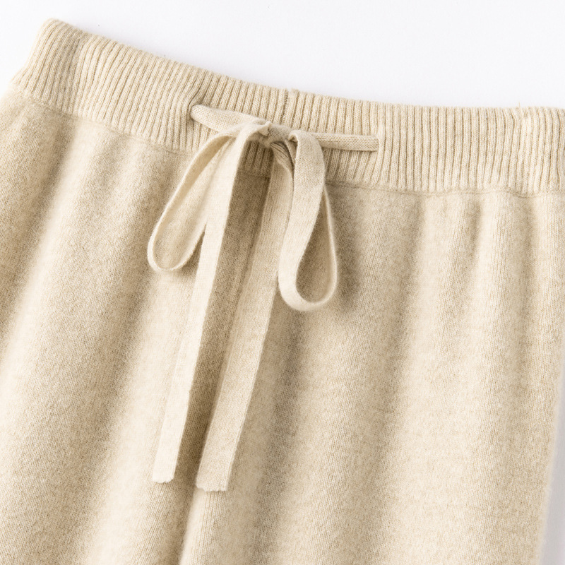 Women's pure wool drapey knitted wide-leg pants - Image 4
