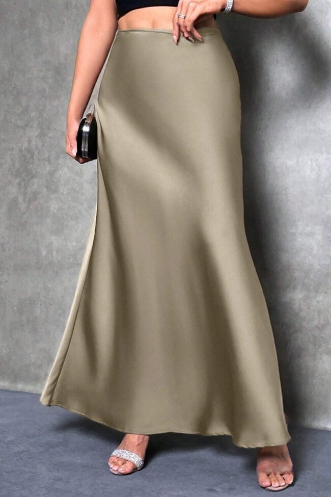The Sixtine Simple Silk Long Skirt Detail – La Rose Couture Trousers & Skirts