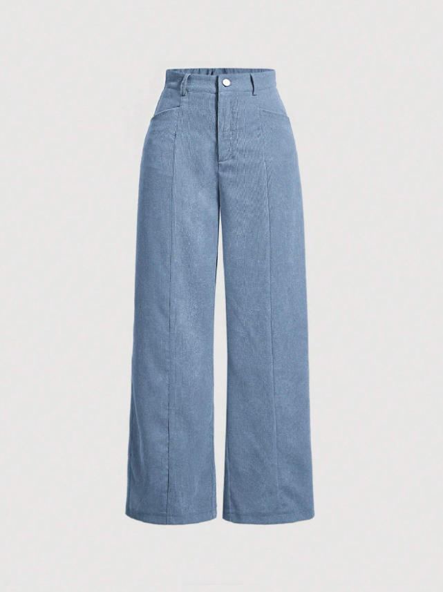 Retro High-Waist Wide-Leg Corduroy Women's Trousers - Image 4