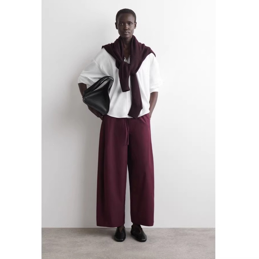 Womens Casual Wide Leg Drawstring Pants - Image 2