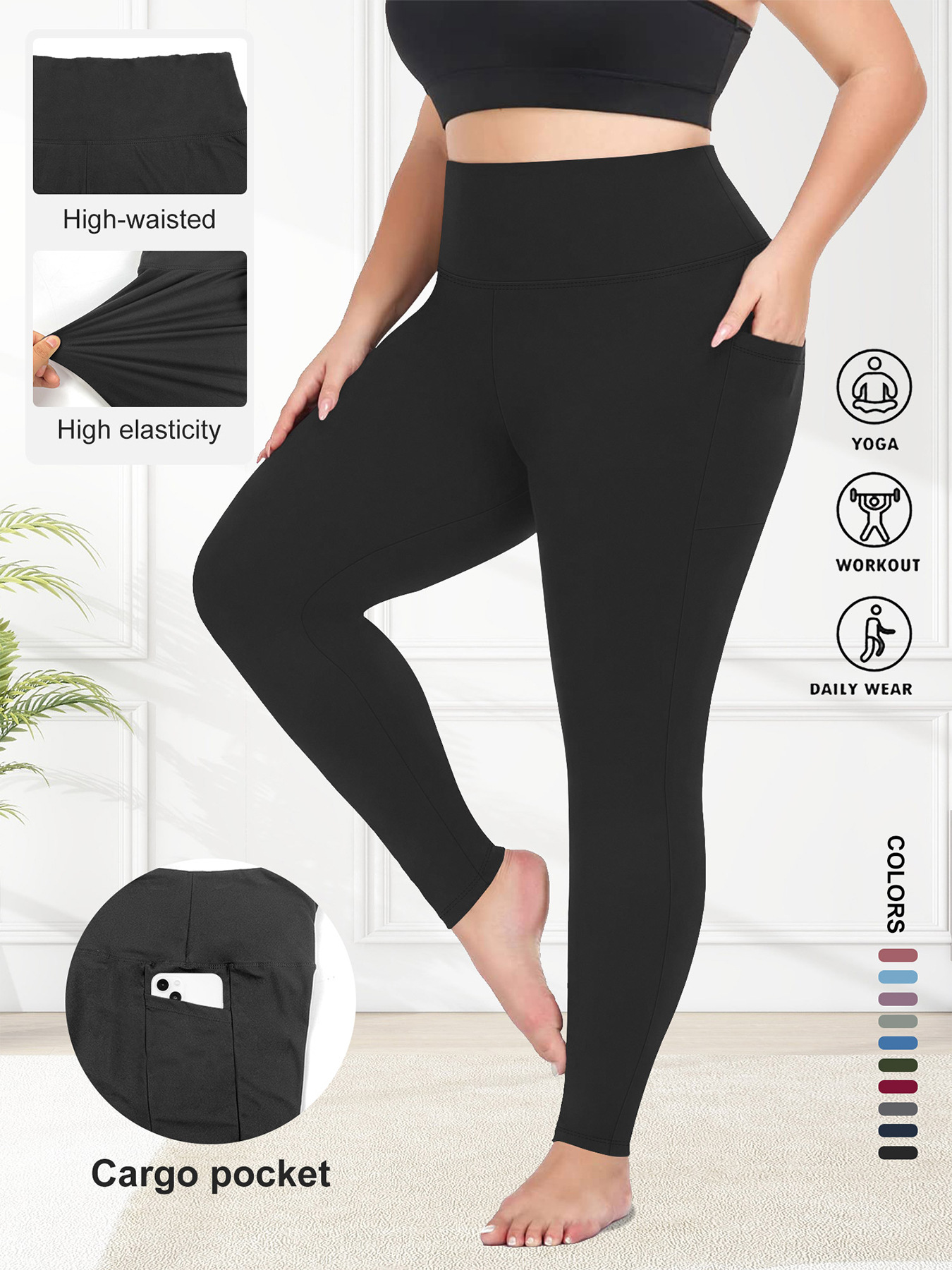 Double Pocket High Waist Yoga Pants - Image 3