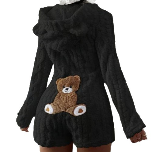 Women's plush hooded casual wear - Image 3