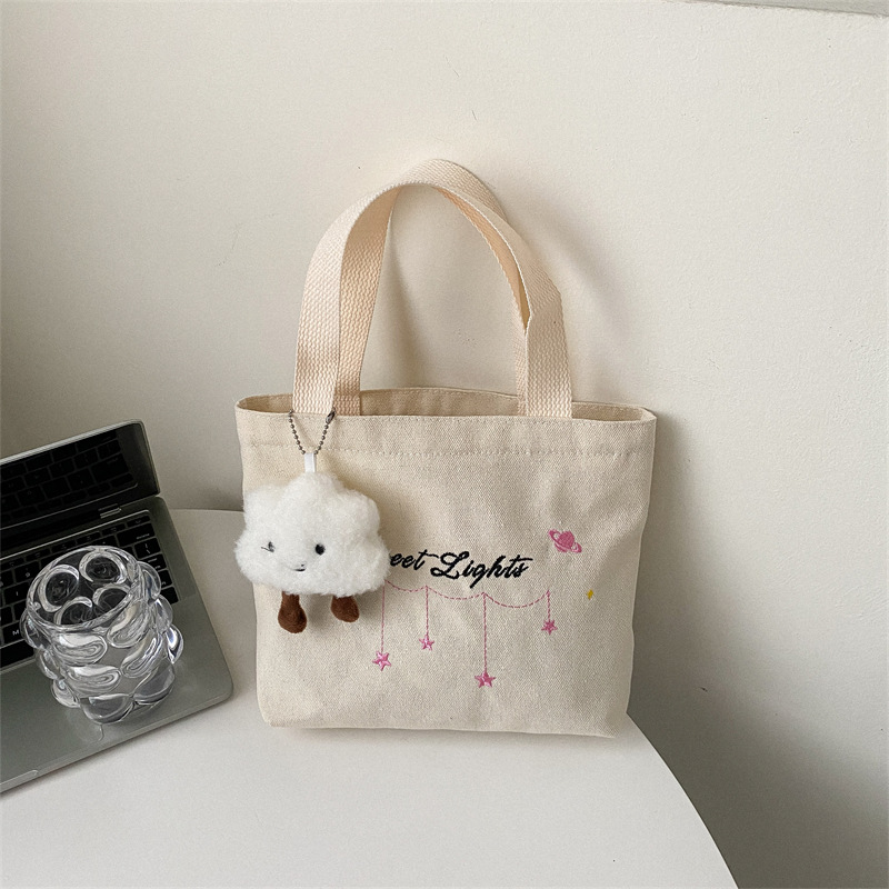 Japanese Style Canvas Letter Print Shoulder Bag - Image 2