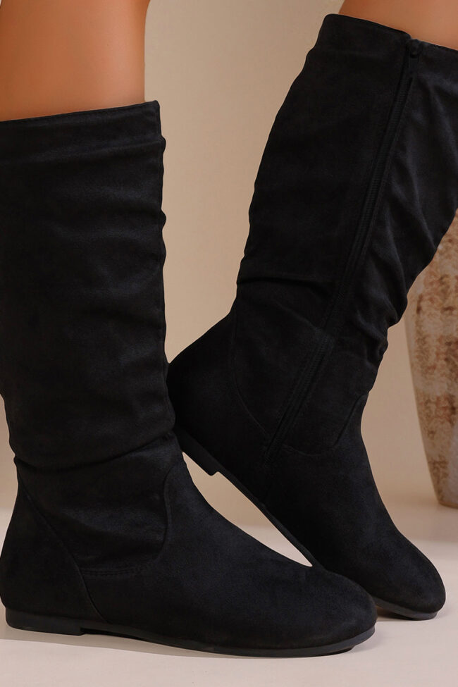The Daphne Side Zipper Round Toe Boots Detail – La Rose Couture Shoes & Footwear
