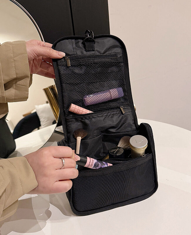 The Agathe Portable Large Capacity Oxford Cosmetic Storage Bag with Zipper Closure for Travel and Home Detail – La Rose Couture Handbags & Clutches
