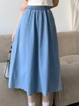 Women's mid-length new style patchwork casual denim skirt - Image 3