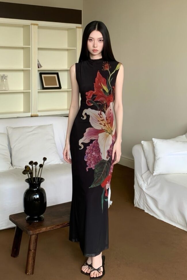 The Leonie Cheongsam Dress Detail – La Rose Couture Dresses & Gowns