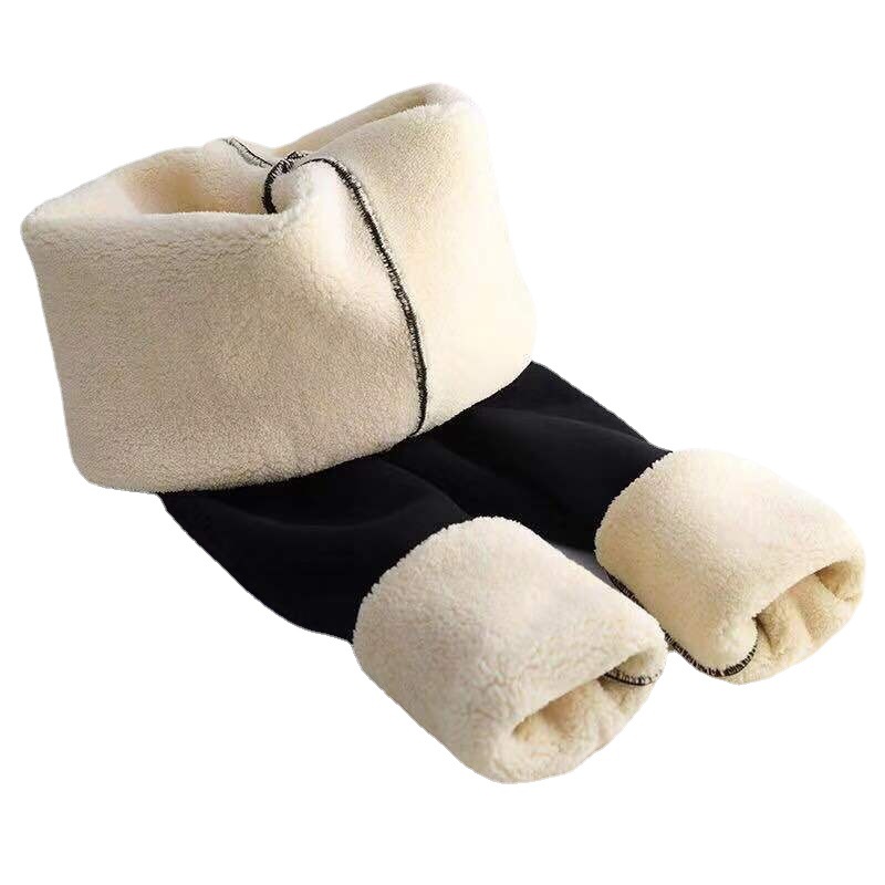 Fleece Lined Leather Label Leggings for Women - Image 5