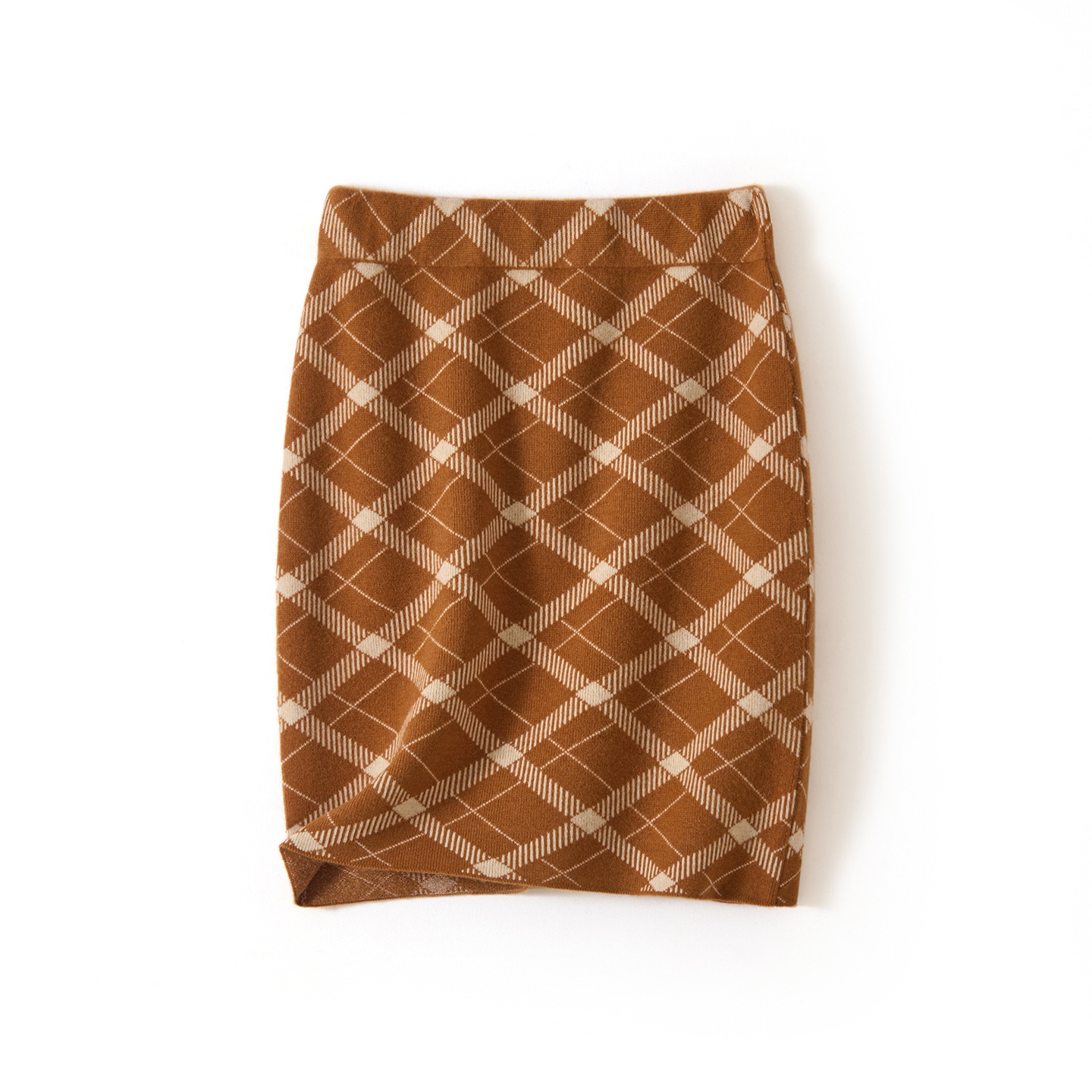 Pure Wool Knitted Plaid Skirt - Image 3