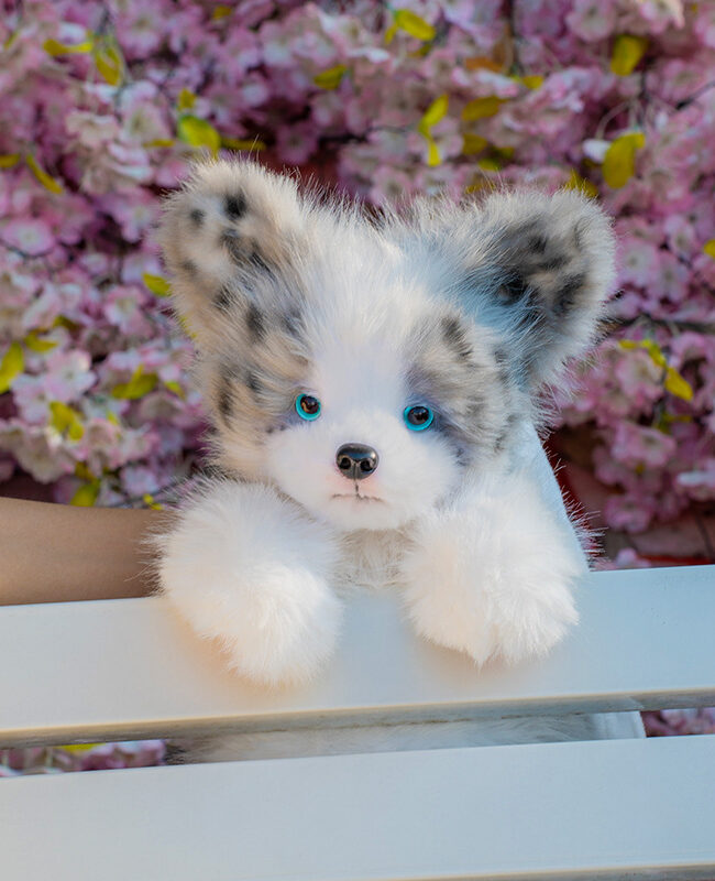 The Colette Border Collie Simulation Dog Backpack Plush Toy Detail – La Rose Couture Handbags & Clutches