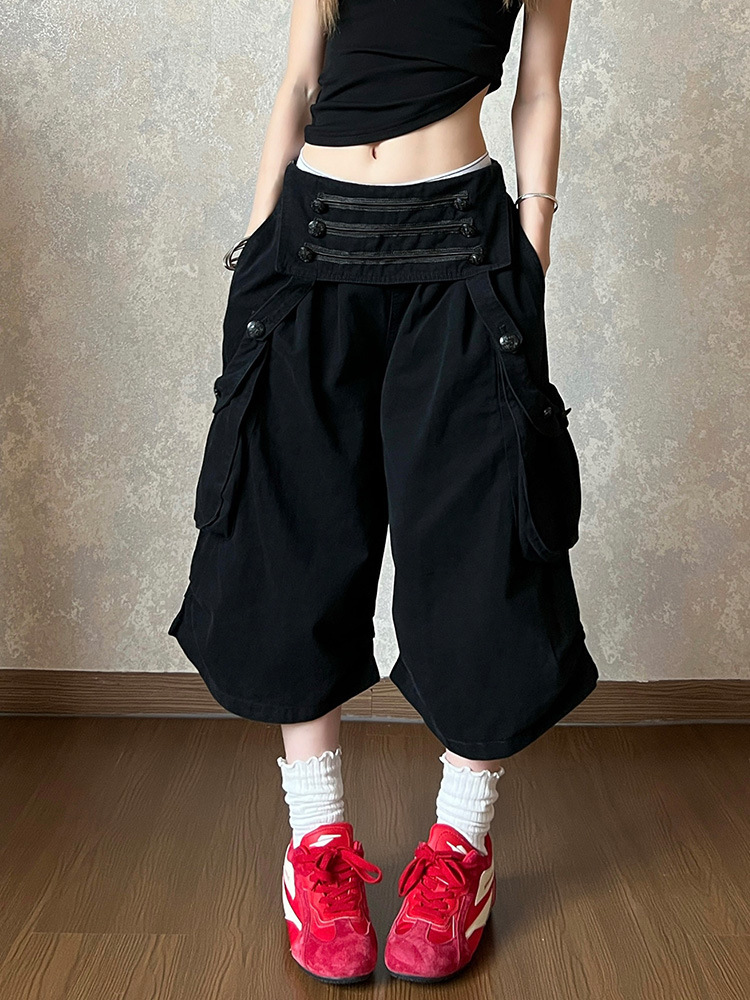 Double-Row Pleated Jeans