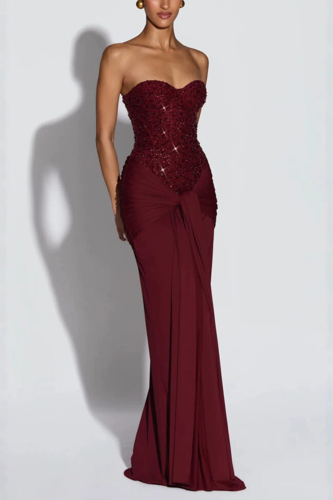 The Genevieve Sequin Wrap Bodycon Dress Detail – La Rose Couture Dresses & Gowns
