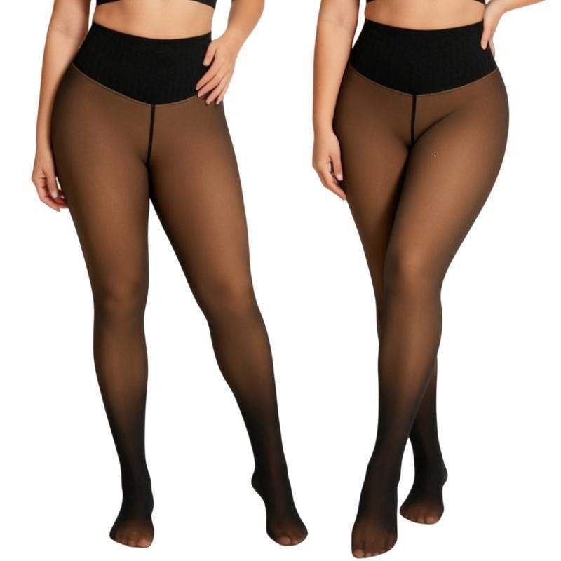 Fleece-Lined Translucent Yoga Leggings - Image 5
