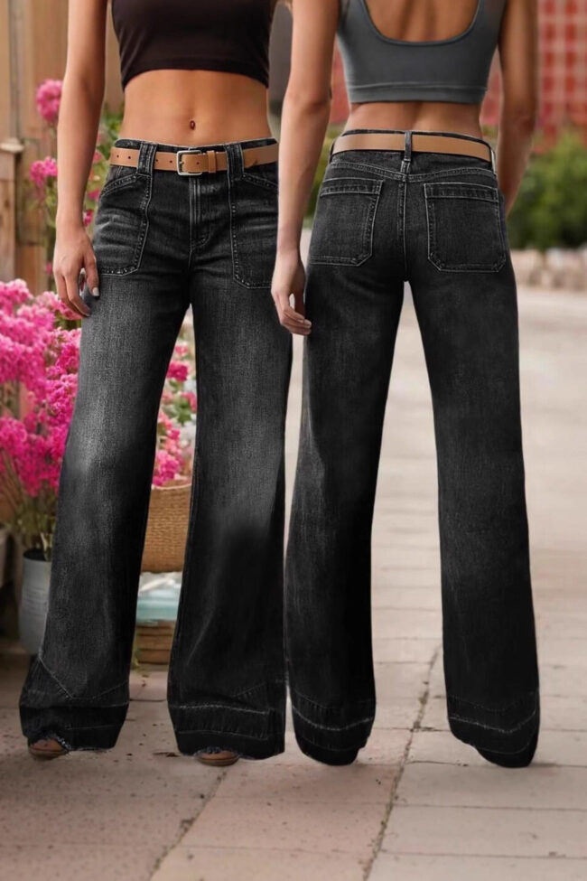 The Florine Stretch Bootcut Jeans Detail – La Rose Couture Trousers & Skirts
