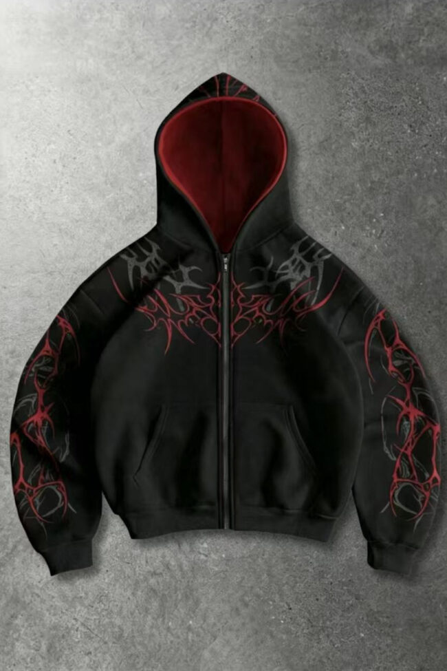 The Yolande Gothic 3d Printed Hooded Sweatshirt – La Rose Couture Tops & Blouses
