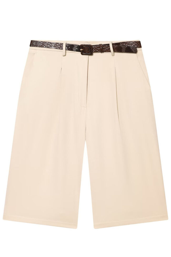 High Waisted Zipper Pleated Short Pants with Belt – La Rose Couture Trousers & Skirts