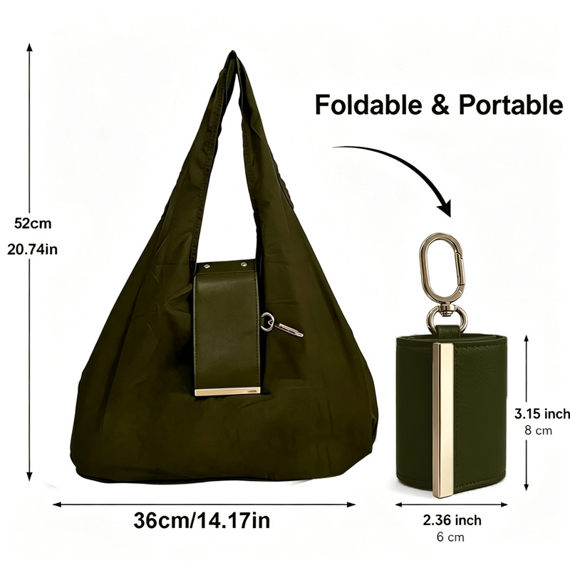 Nylon Tote Bag with Keychain Organizer - Image 5