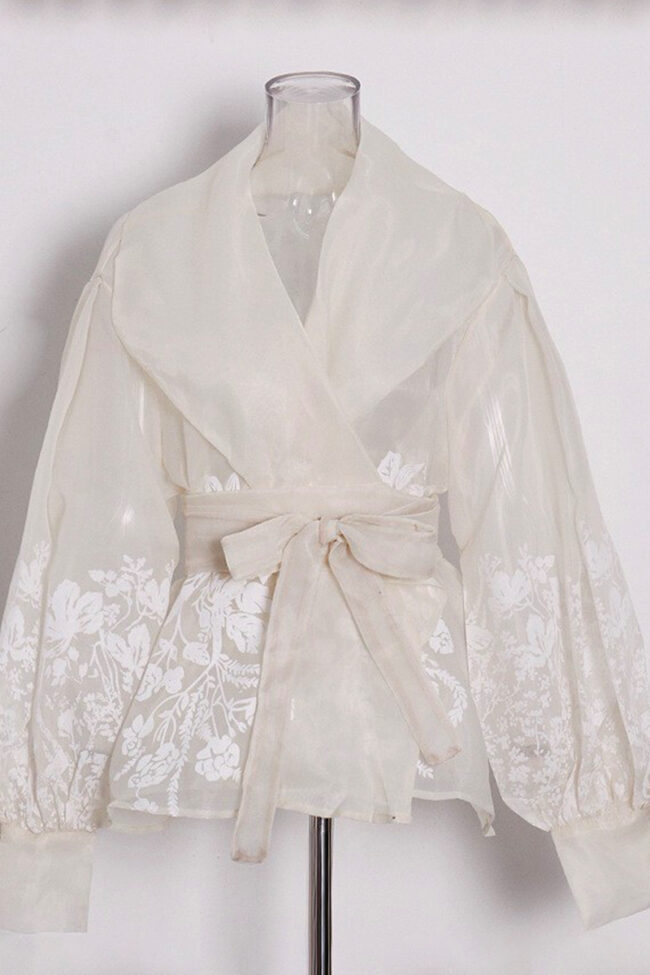 The Solene Retro Palace Style Blouse Detail – La Rose Couture Tops & Blouses