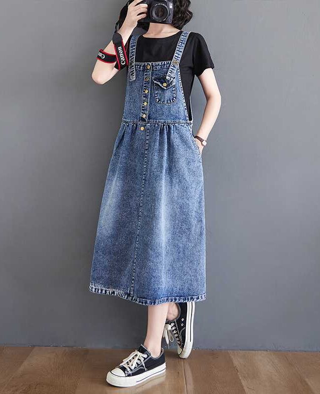 The Genevieve Slimming Denim Suspender Dress Detail – La Rose Couture Dresses & Gowns