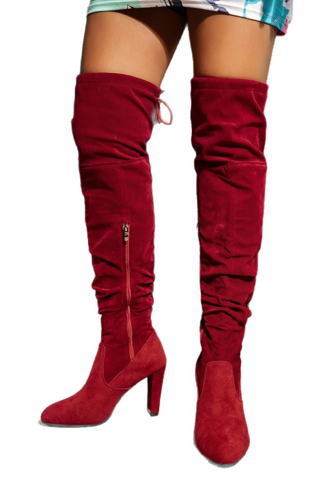 The Aurore Suede Boots Detail – La Rose Couture Shoes & Footwear