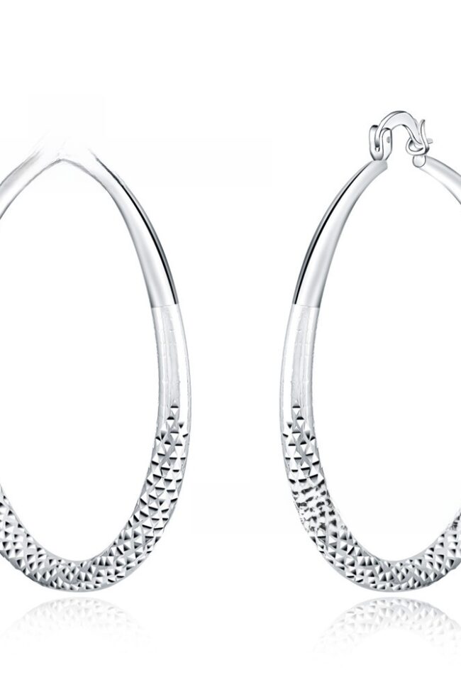 The Anais Large Hoop Earrings Silver Plated Simple Jewelry Detail – La Rose Couture Jewellery & Accessories