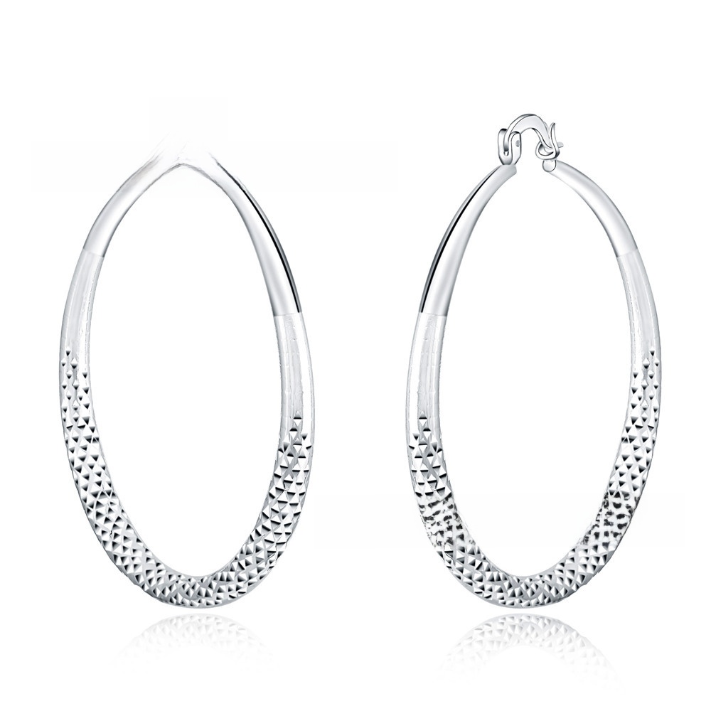 Large Hoop Earrings Silver-Plated Simple Jewelry - Image 2
