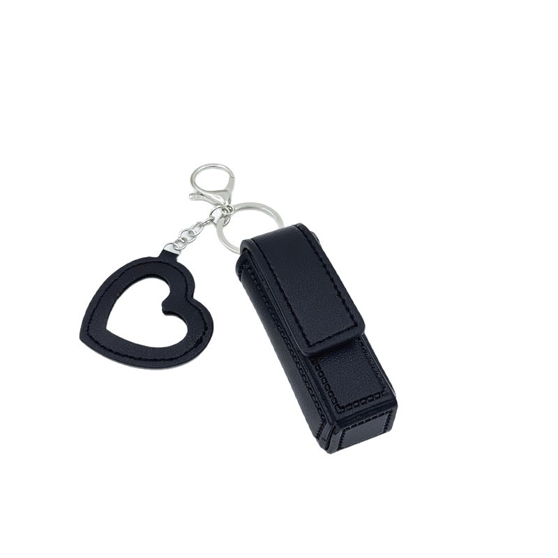 Portable Leather Lipstick Holder Keychain - Image 4