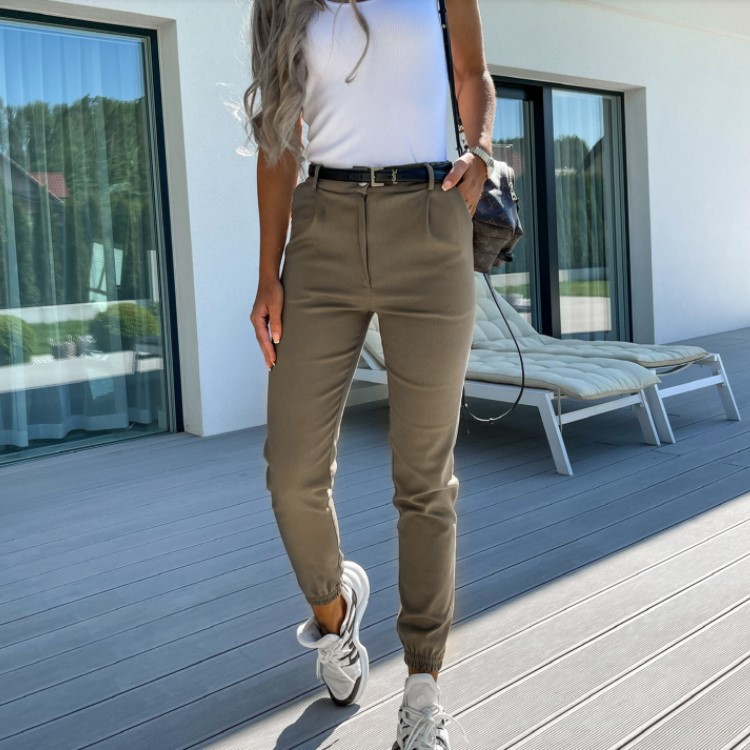 Womens Washed Cotton Cropped Pants