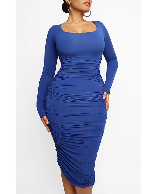 The Marlene Square Neck Bodycon Dress with Slim Fit Detail – La Rose Couture Dresses & Gowns
