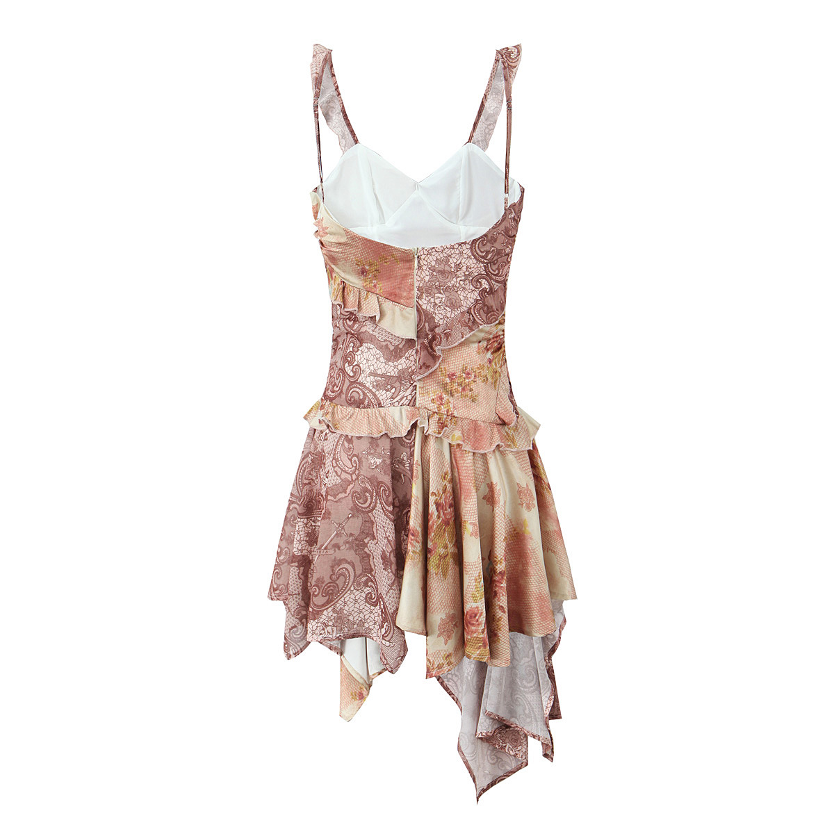 Vintage Printed Stitching Sling dress - Image 3