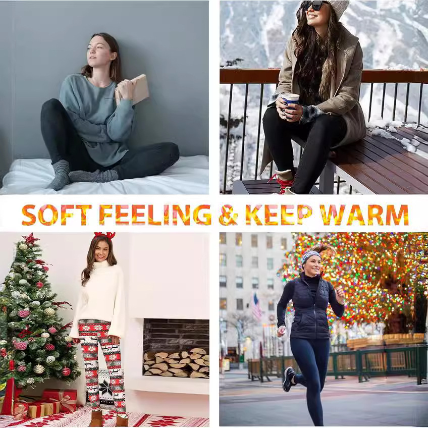 Fleece Lined High Waist Leggings for Women - Image 4