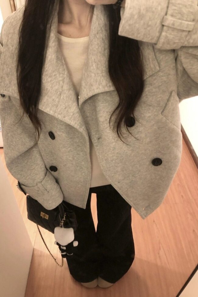 The Jeanne Autumn Winter Double Breasted Vintage Ribbed Knit Cardigan Jacket – La Rose Couture Coats & Jackets