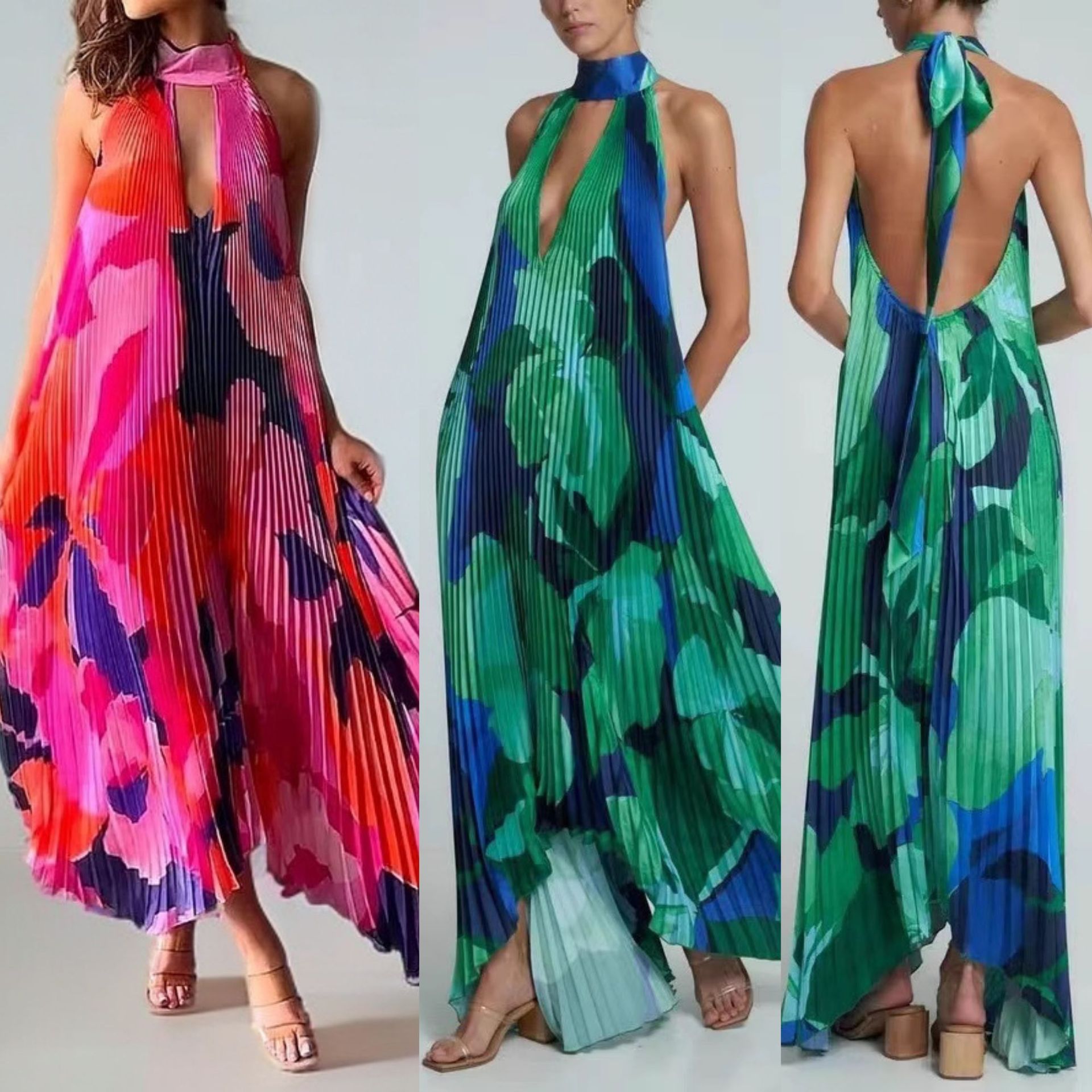 Neck Flared Dress