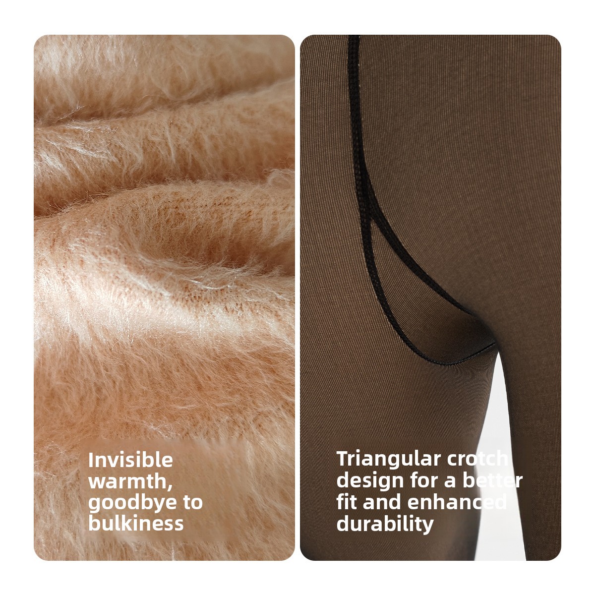 Fleece Lined High Waist Sheer Leggings - Image 4
