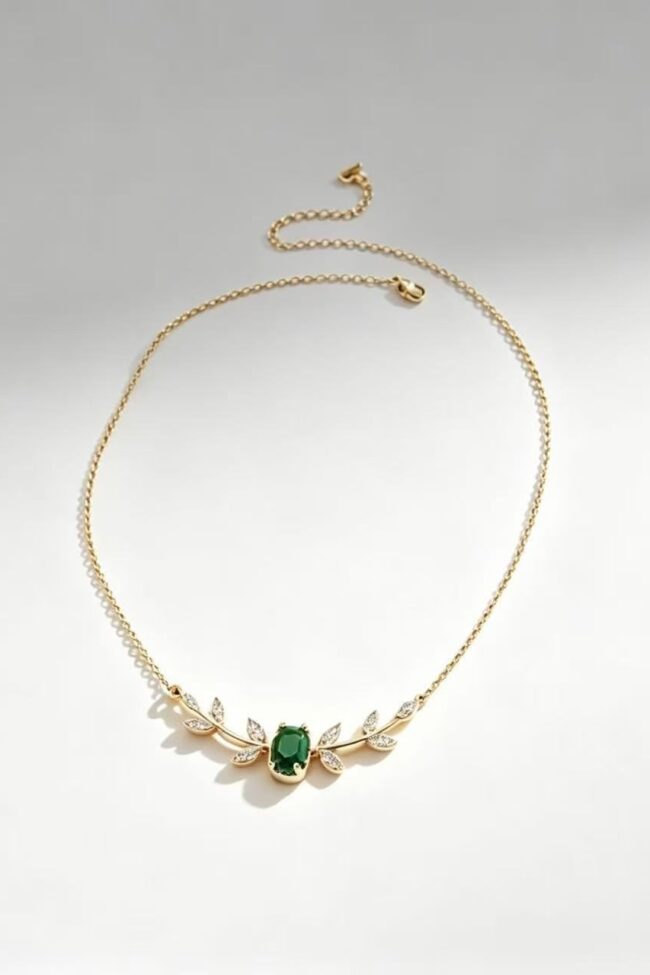 Zircon Floral Tree Branch Necklace Detail – La Rose Couture Jewellery & Accessories