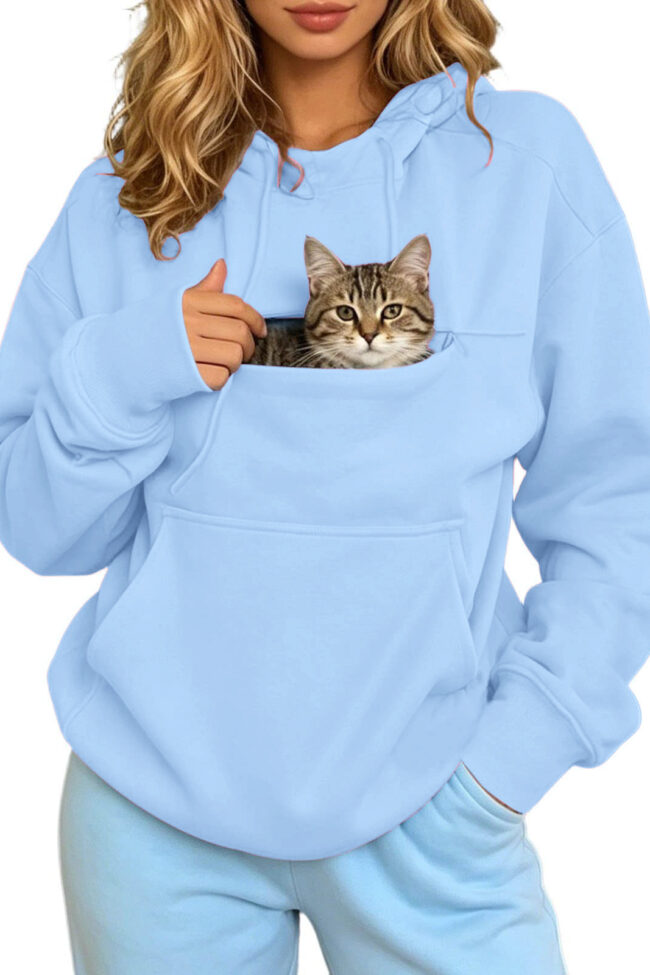 The Marlene Autumn and Winter Warm Hooded Fleece Long Sleeve Sweatshirt with Large Pockets for and Pet Friendly Detail – La Rose Couture Tops & Blouses