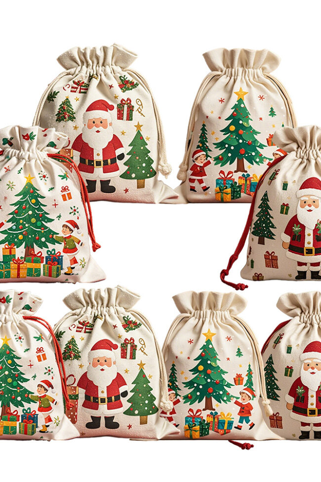 The Yolande Christmas Cotton Drawstring Gift Bags for Parties Detail – La Rose Couture Handbags & Clutches