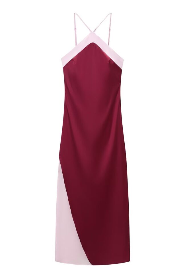 The Aurelia Color Block Halter Neck Dress Detail – La Rose Couture Dresses & Gowns